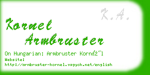 kornel armbruster business card